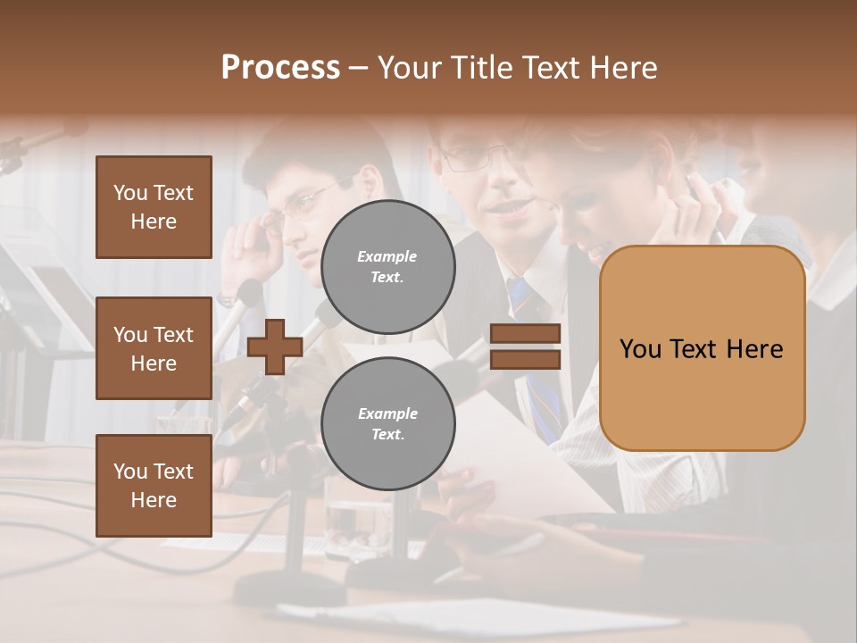 Row Smiling Speaking PowerPoint Template
