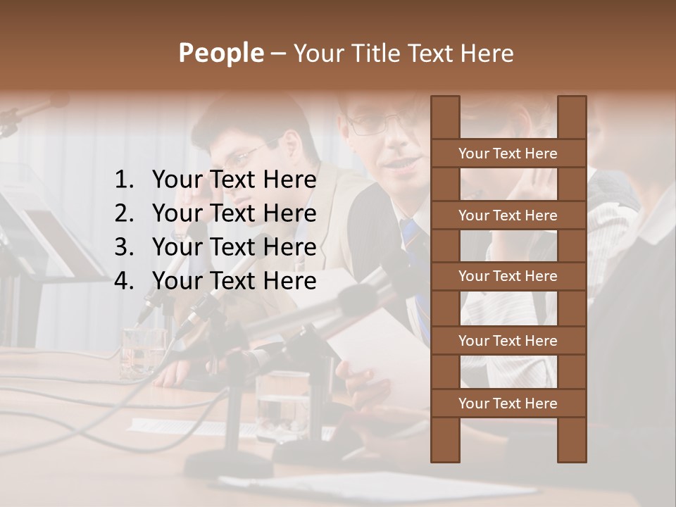Row Smiling Speaking PowerPoint Template