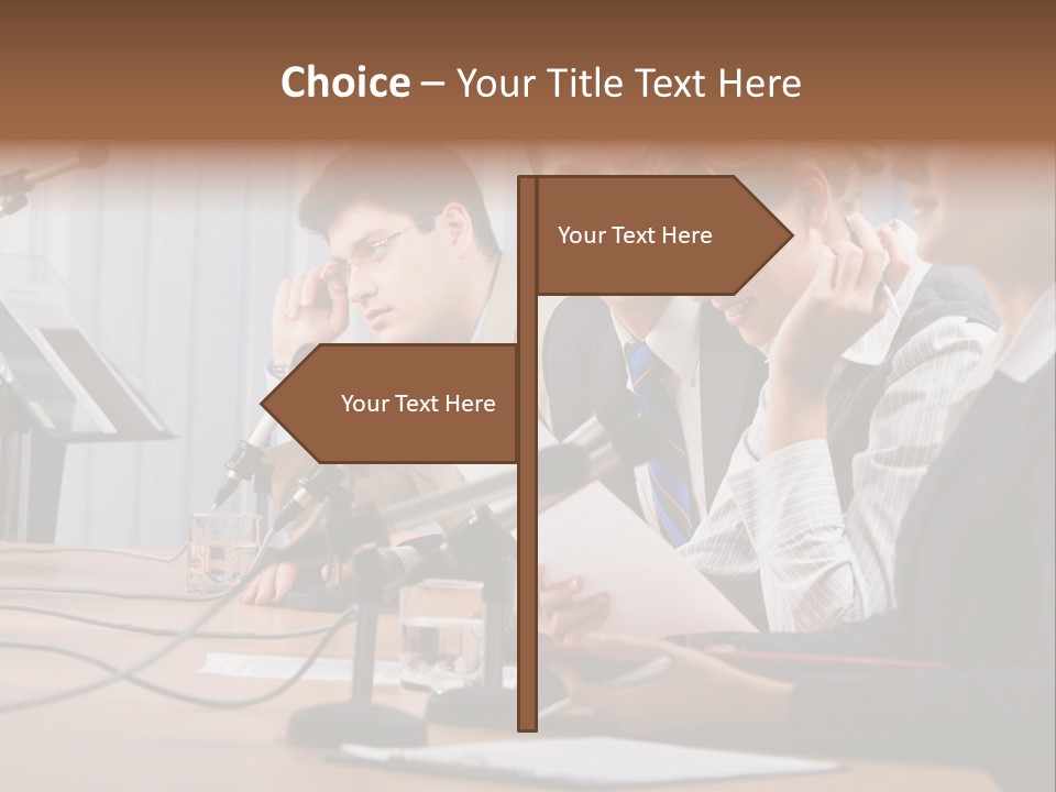 Row Smiling Speaking PowerPoint Template