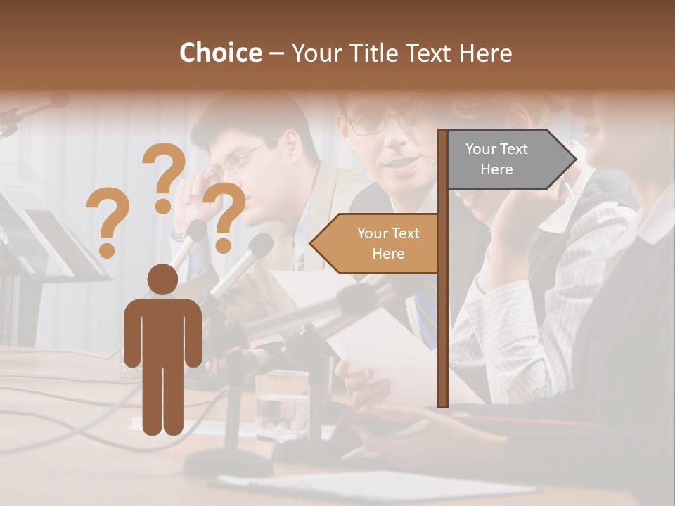 Row Smiling Speaking PowerPoint Template