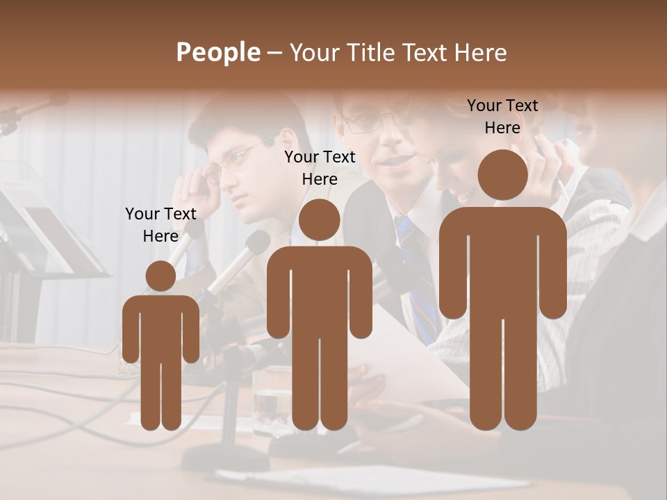 Row Smiling Speaking PowerPoint Template