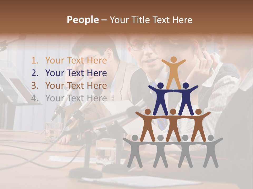 Row Smiling Speaking PowerPoint Template