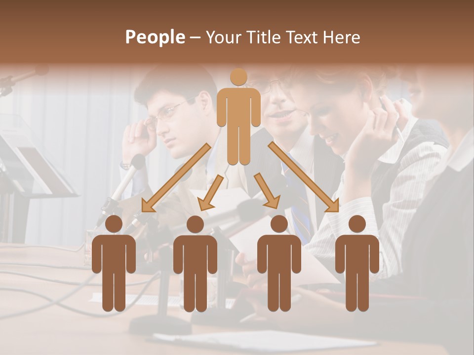 Row Smiling Speaking PowerPoint Template