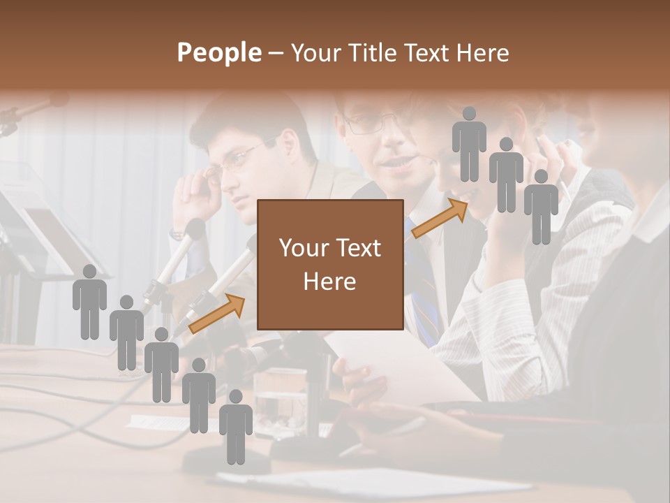 Row Smiling Speaking PowerPoint Template