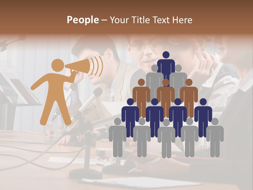 Row Smiling Speaking PowerPoint Template