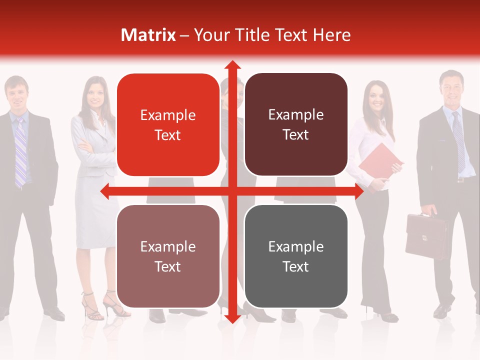 A Group Of Business People Standing In A Row PowerPoint Template