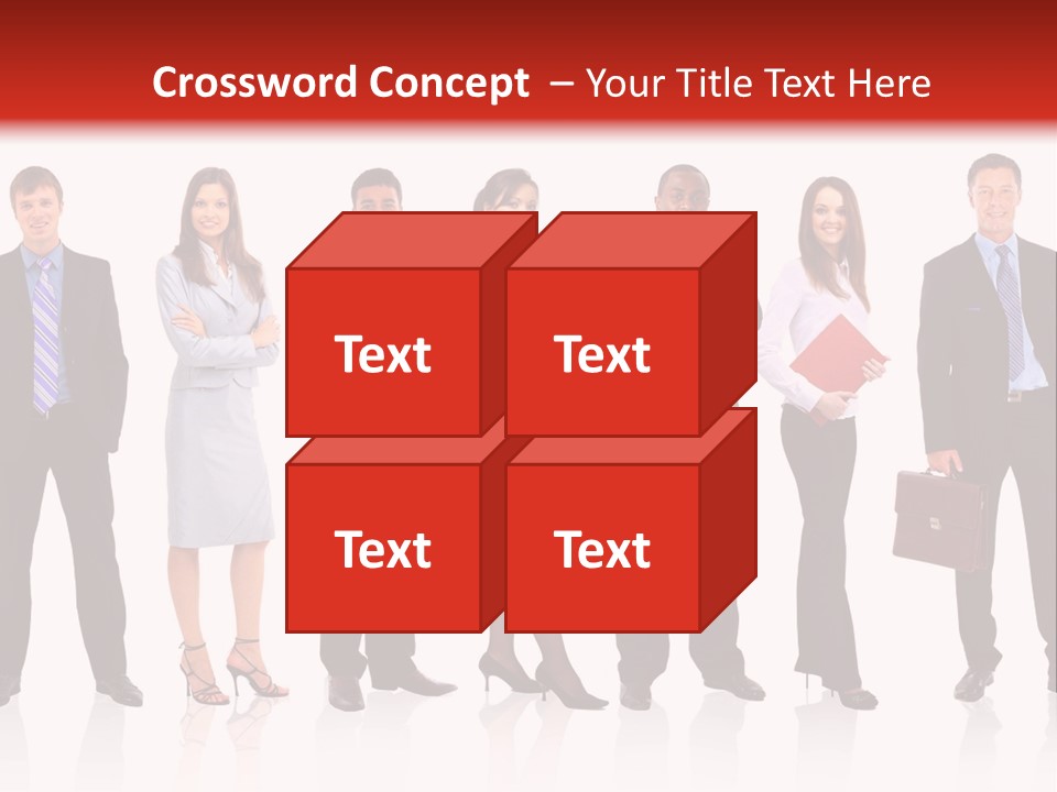 A Group Of Business People Standing In A Row PowerPoint Template