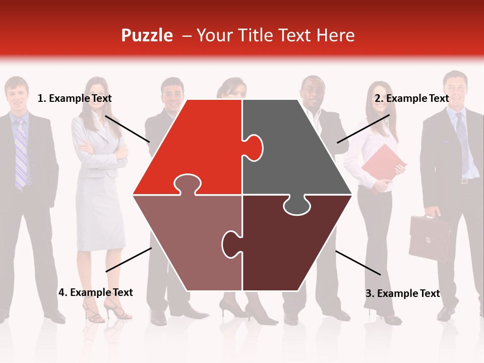 A Group Of Business People Standing In A Row PowerPoint Template