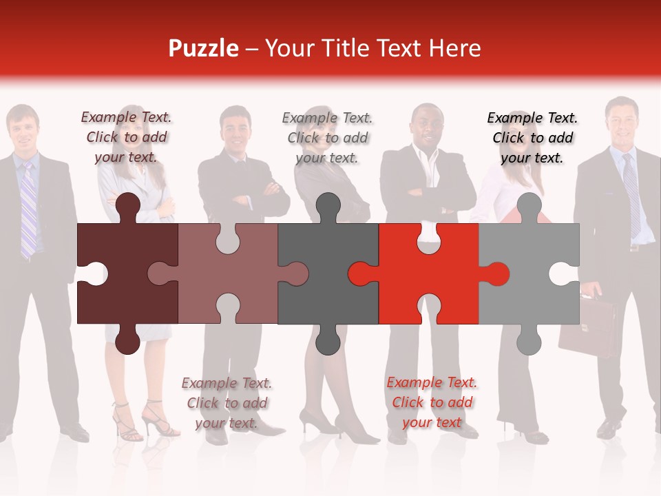 A Group Of Business People Standing In A Row PowerPoint Template