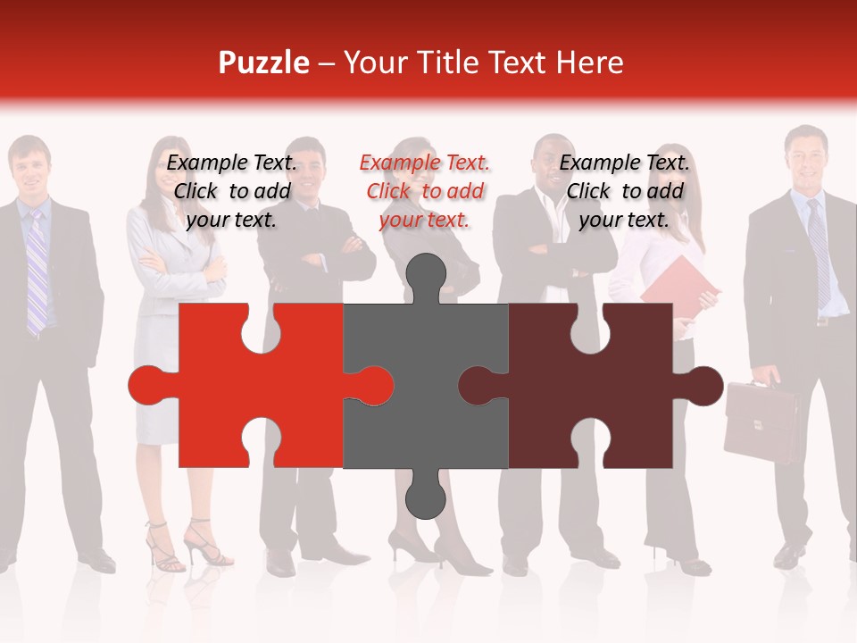 A Group Of Business People Standing In A Row PowerPoint Template