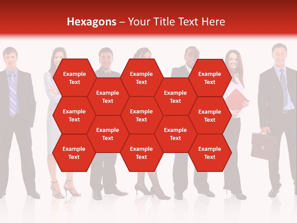 A Group Of Business People Standing In A Row PowerPoint Template