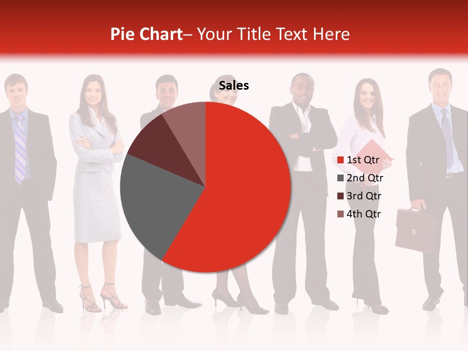 A Group Of Business People Standing In A Row PowerPoint Template