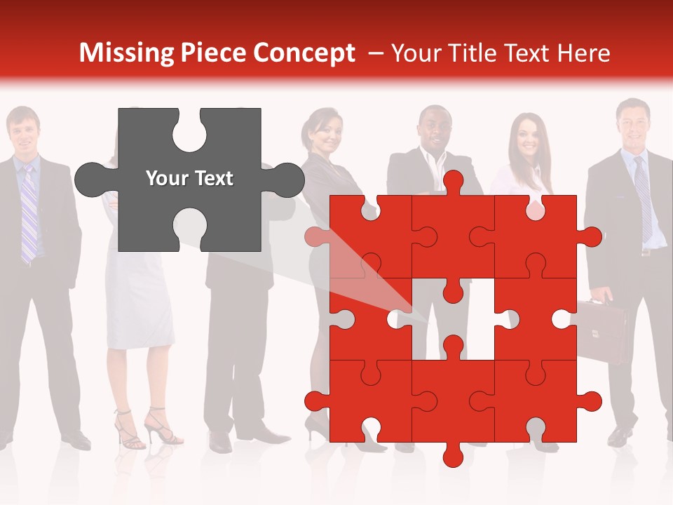 A Group Of Business People Standing In A Row PowerPoint Template