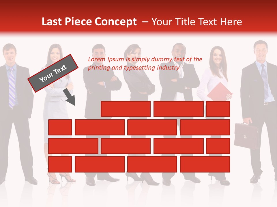 A Group Of Business People Standing In A Row PowerPoint Template