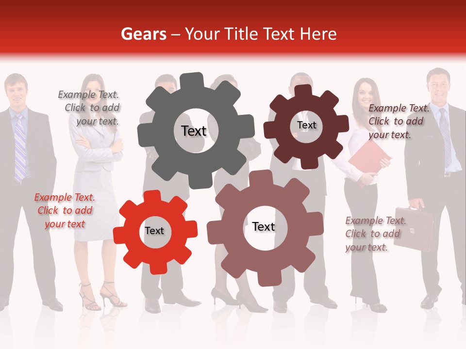 A Group Of Business People Standing In A Row PowerPoint Template