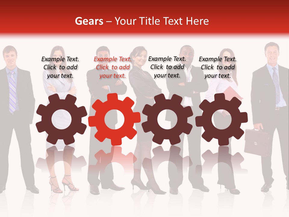 A Group Of Business People Standing In A Row PowerPoint Template