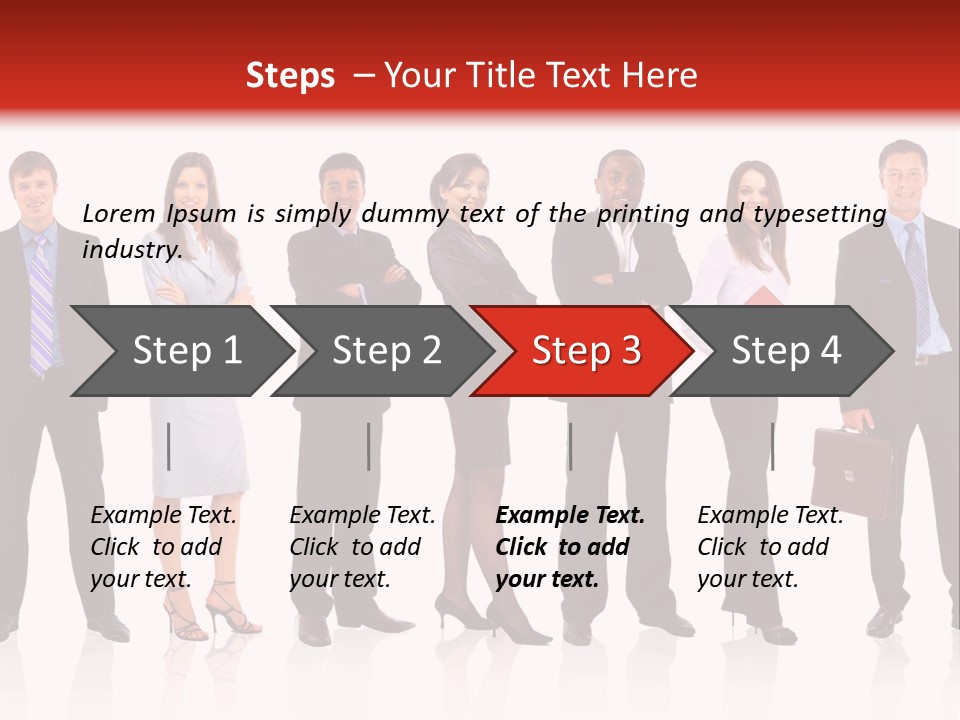 A Group Of Business People Standing In A Row PowerPoint Template
