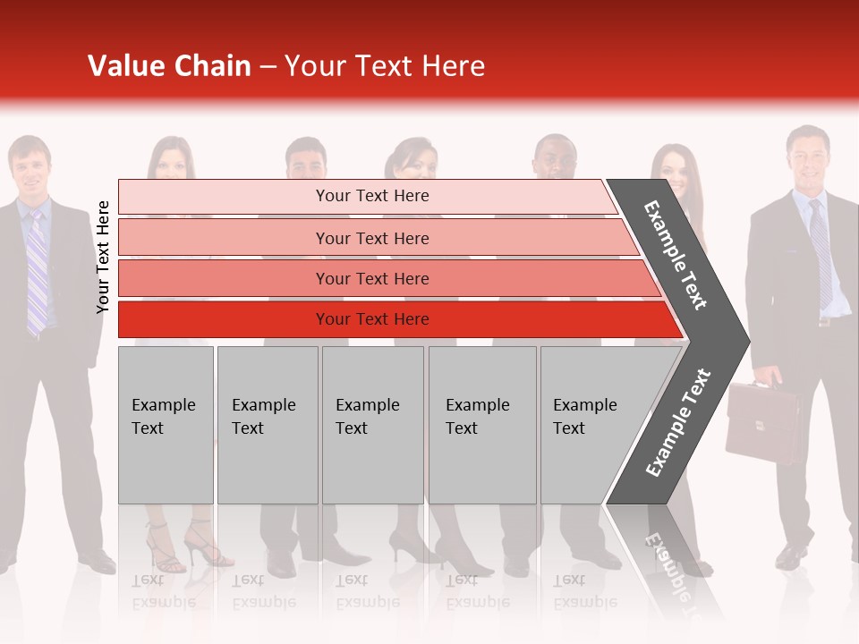 A Group Of Business People Standing In A Row PowerPoint Template