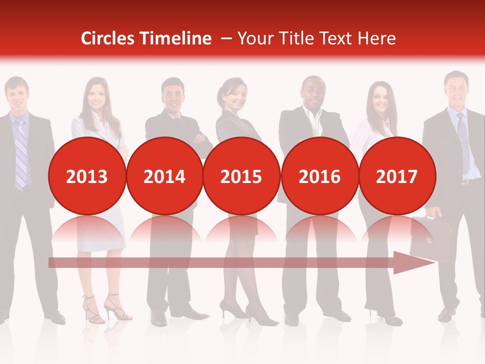 A Group Of Business People Standing In A Row PowerPoint Template