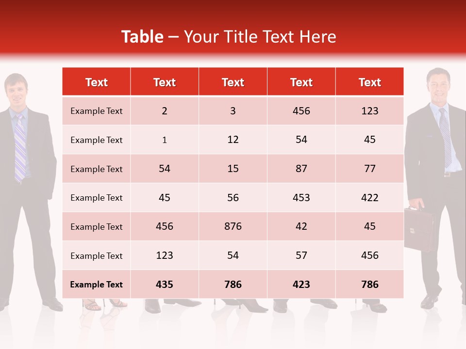 A Group Of Business People Standing In A Row PowerPoint Template