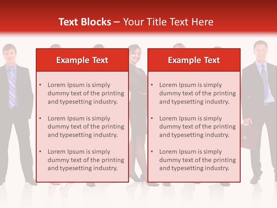 A Group Of Business People Standing In A Row PowerPoint Template