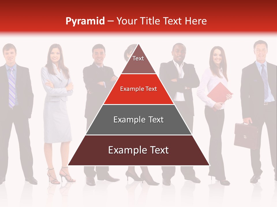 A Group Of Business People Standing In A Row PowerPoint Template
