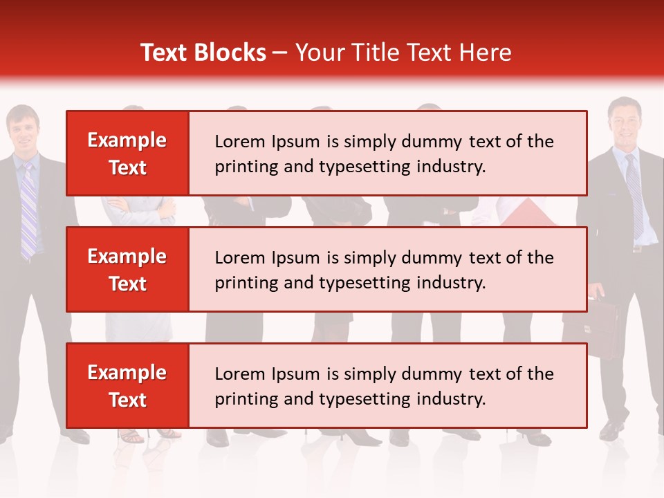 A Group Of Business People Standing In A Row PowerPoint Template