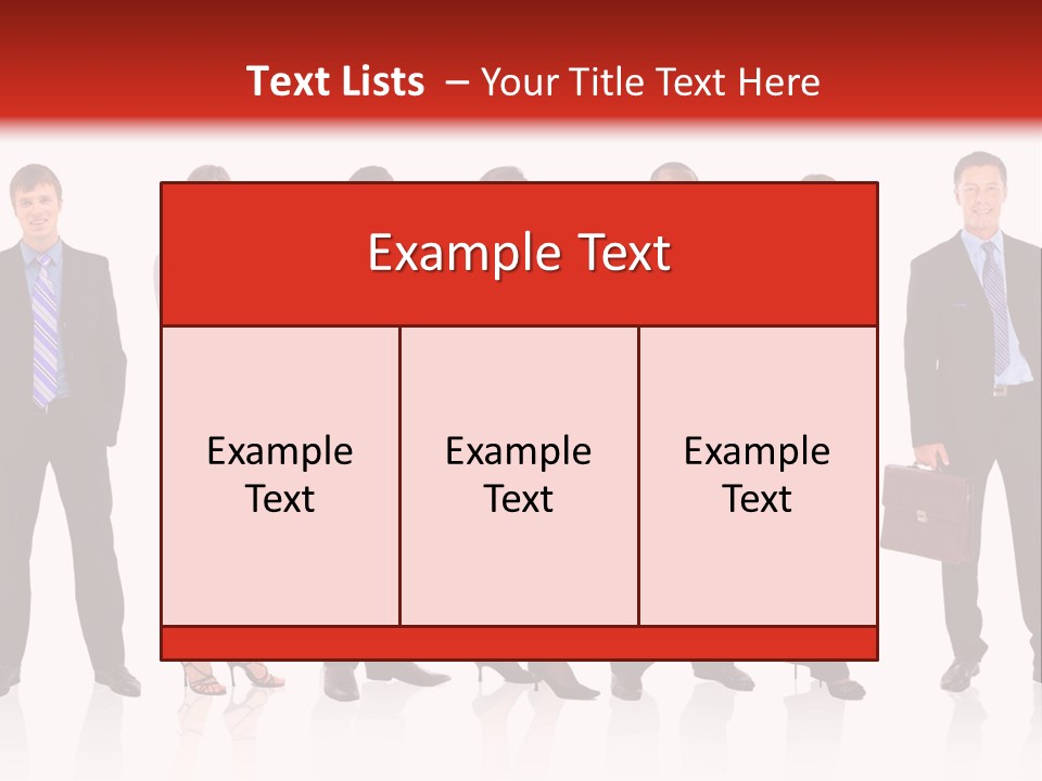 A Group Of Business People Standing In A Row PowerPoint Template