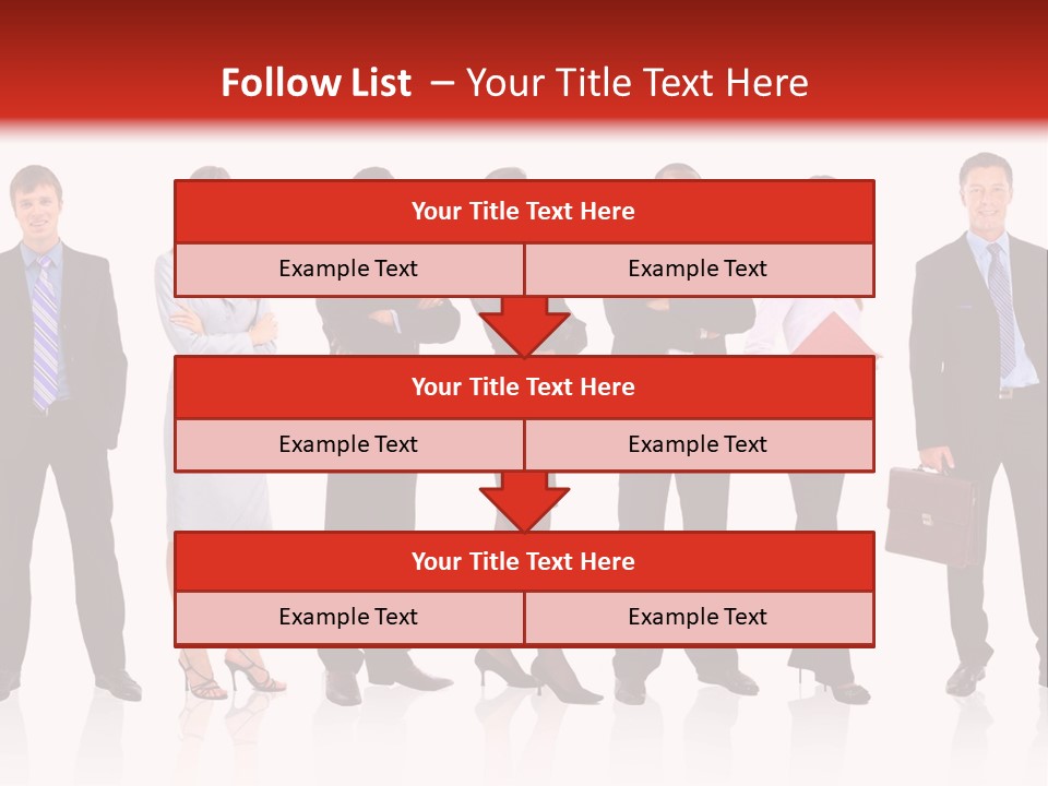 A Group Of Business People Standing In A Row PowerPoint Template