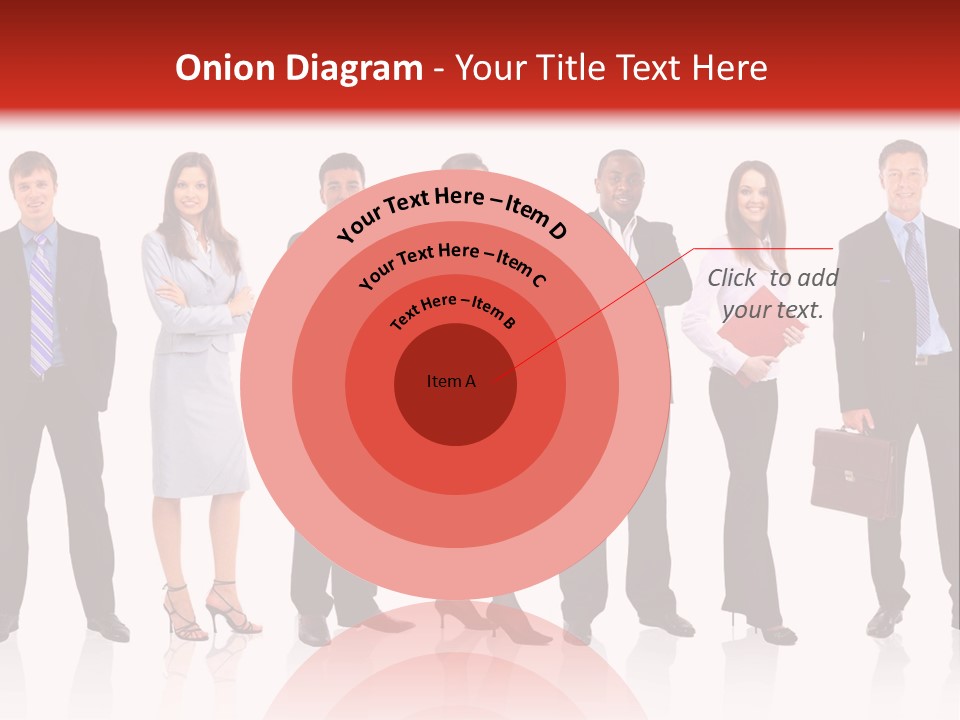 A Group Of Business People Standing In A Row PowerPoint Template