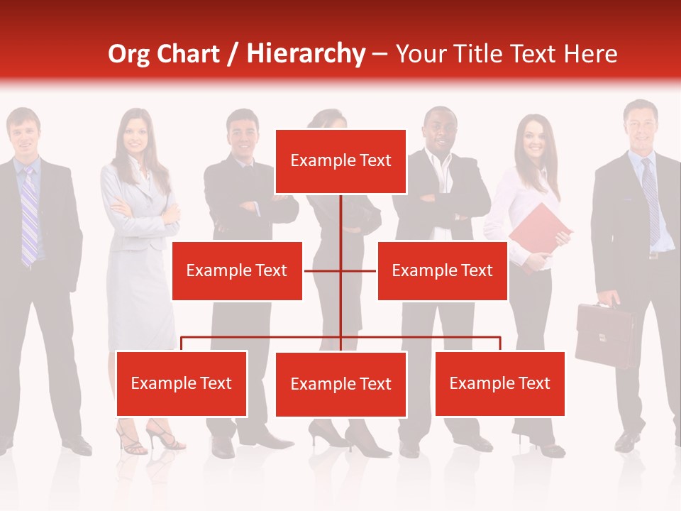A Group Of Business People Standing In A Row PowerPoint Template