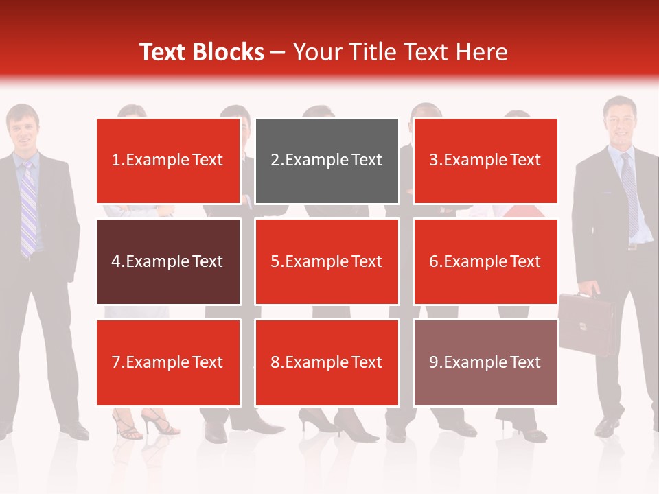 A Group Of Business People Standing In A Row PowerPoint Template