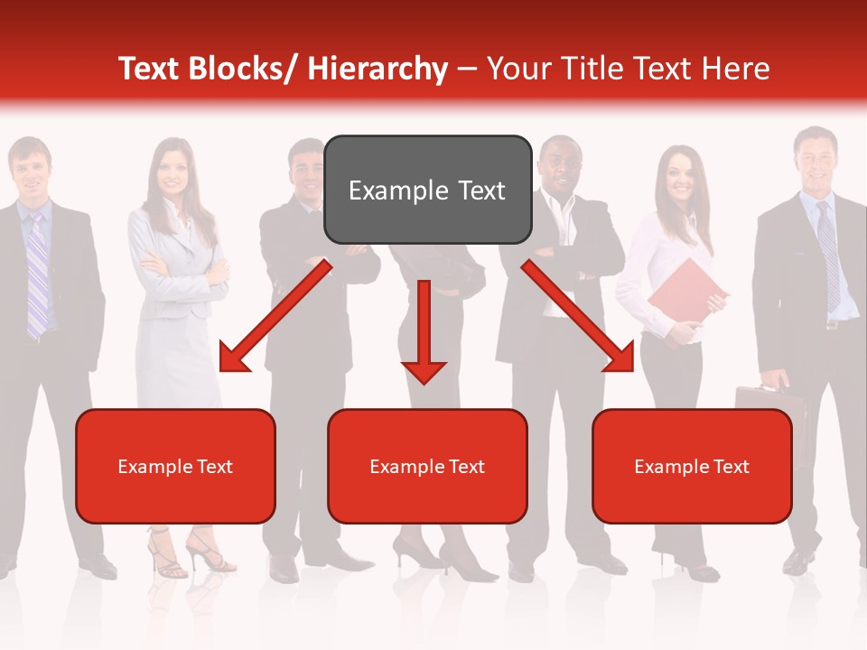 A Group Of Business People Standing In A Row PowerPoint Template