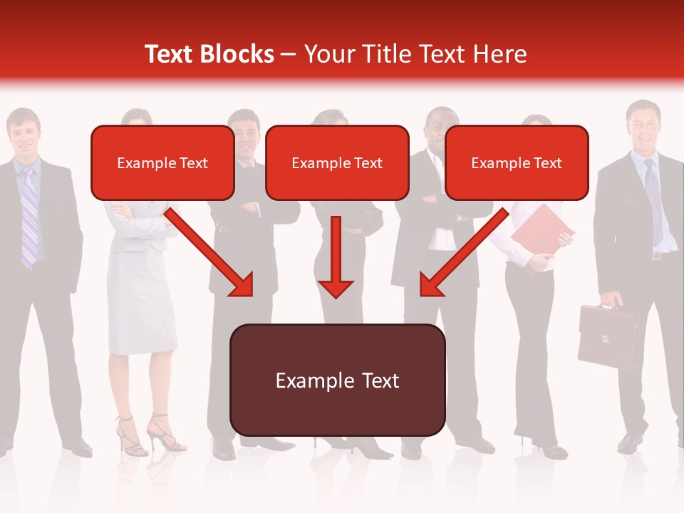 A Group Of Business People Standing In A Row PowerPoint Template