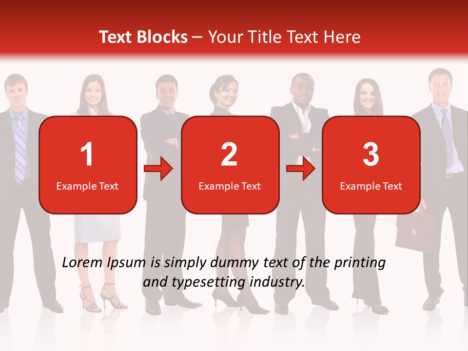 A Group Of Business People Standing In A Row PowerPoint Template