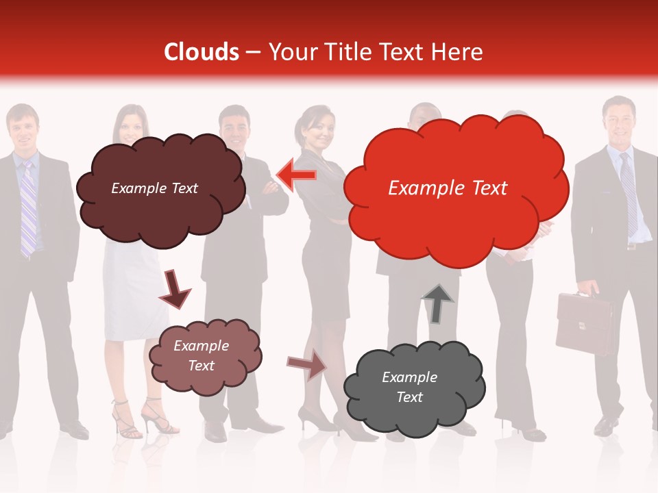 A Group Of Business People Standing In A Row PowerPoint Template