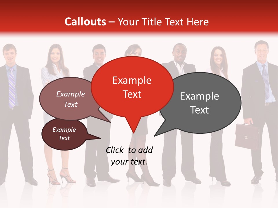 A Group Of Business People Standing In A Row PowerPoint Template