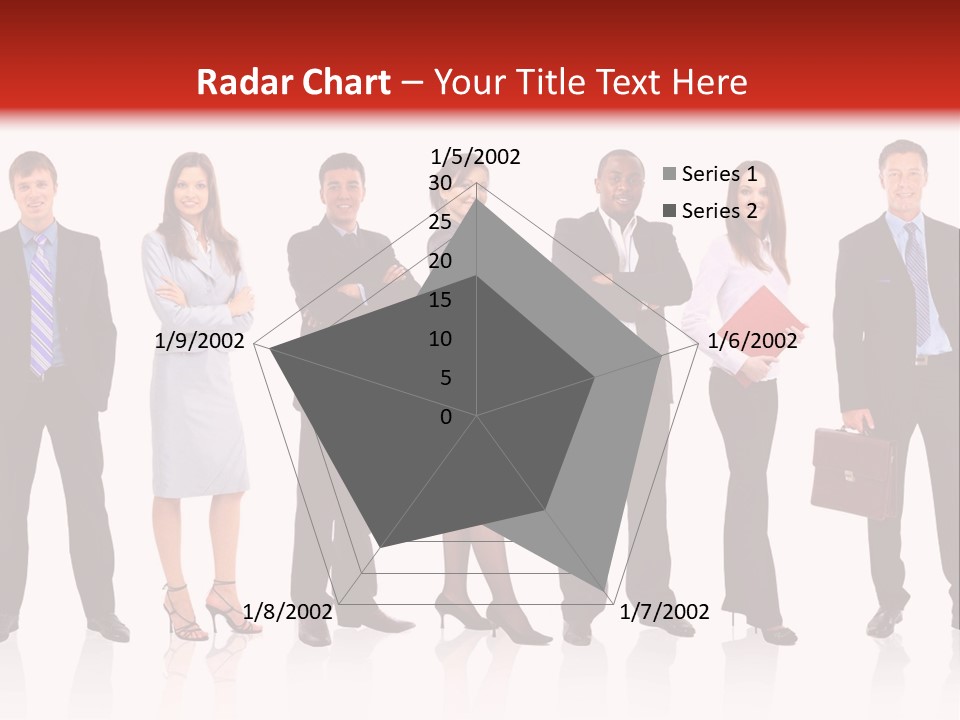 A Group Of Business People Standing In A Row PowerPoint Template