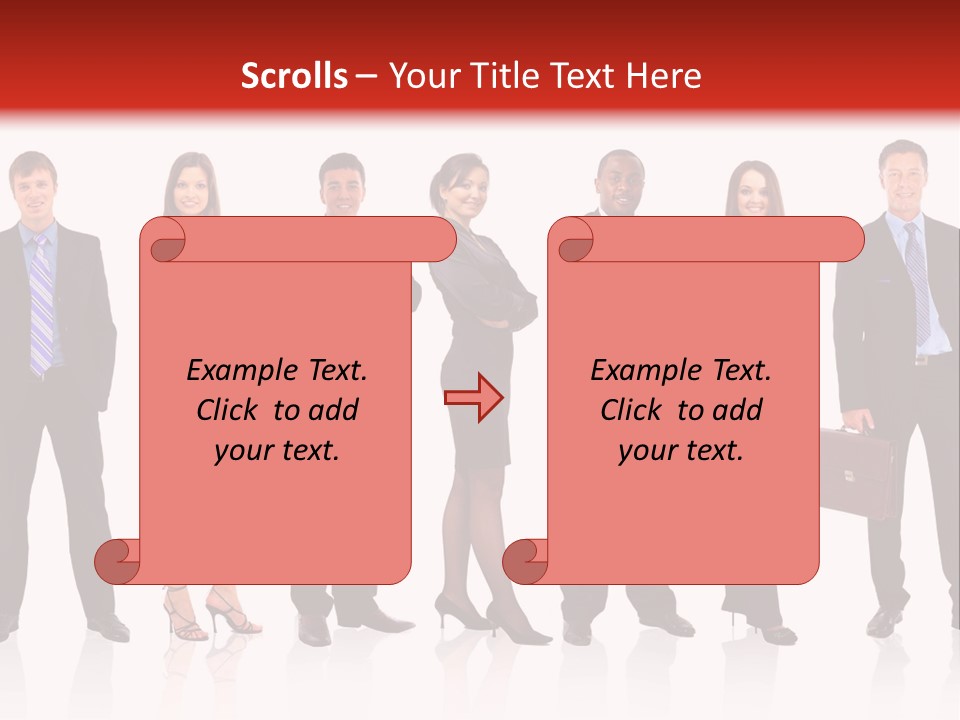 A Group Of Business People Standing In A Row PowerPoint Template