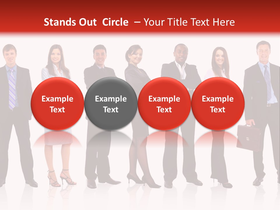 A Group Of Business People Standing In A Row PowerPoint Template