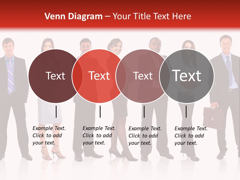 A Group Of Business People Standing In A Row PowerPoint Template
