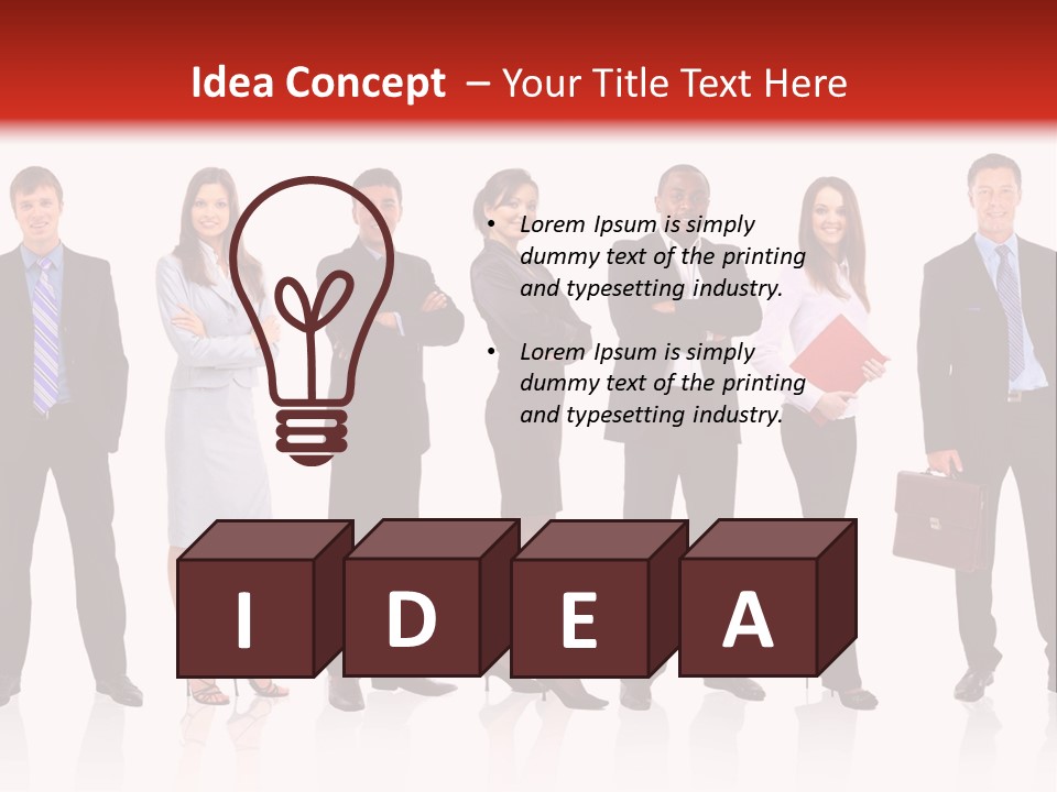 A Group Of Business People Standing In A Row PowerPoint Template