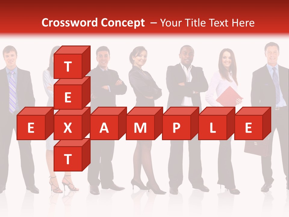 A Group Of Business People Standing In A Row PowerPoint Template