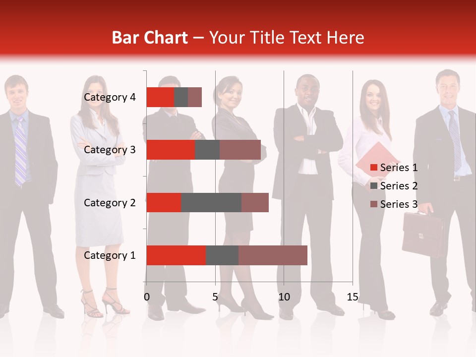 A Group Of Business People Standing In A Row PowerPoint Template