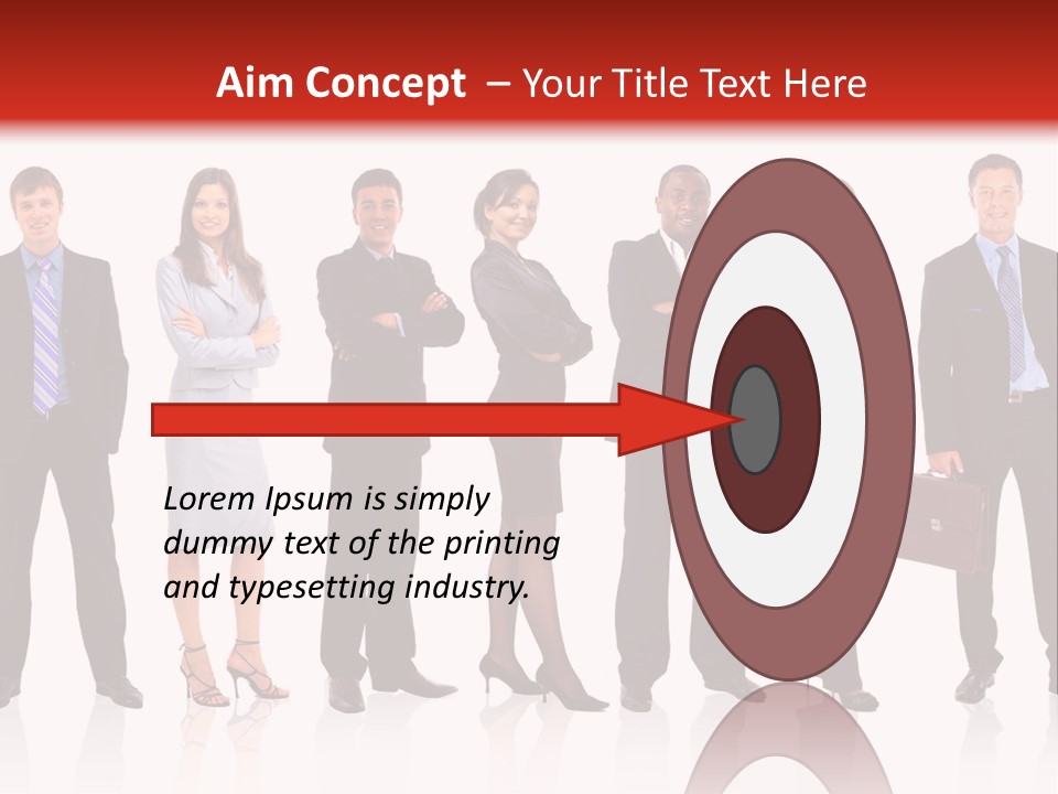 A Group Of Business People Standing In A Row PowerPoint Template