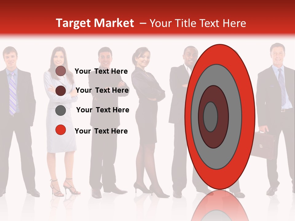 A Group Of Business People Standing In A Row PowerPoint Template