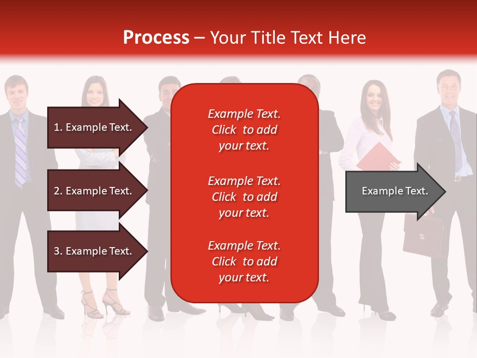 A Group Of Business People Standing In A Row PowerPoint Template