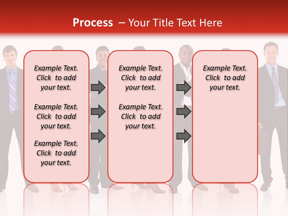 A Group Of Business People Standing In A Row PowerPoint Template