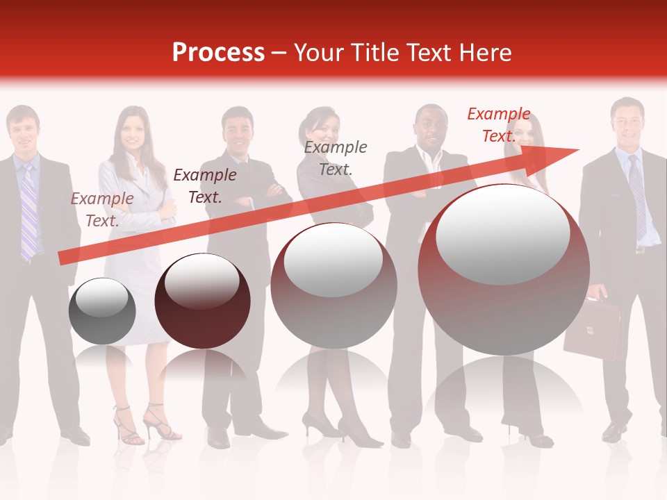 A Group Of Business People Standing In A Row PowerPoint Template