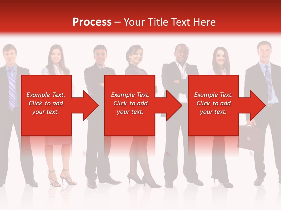 A Group Of Business People Standing In A Row PowerPoint Template